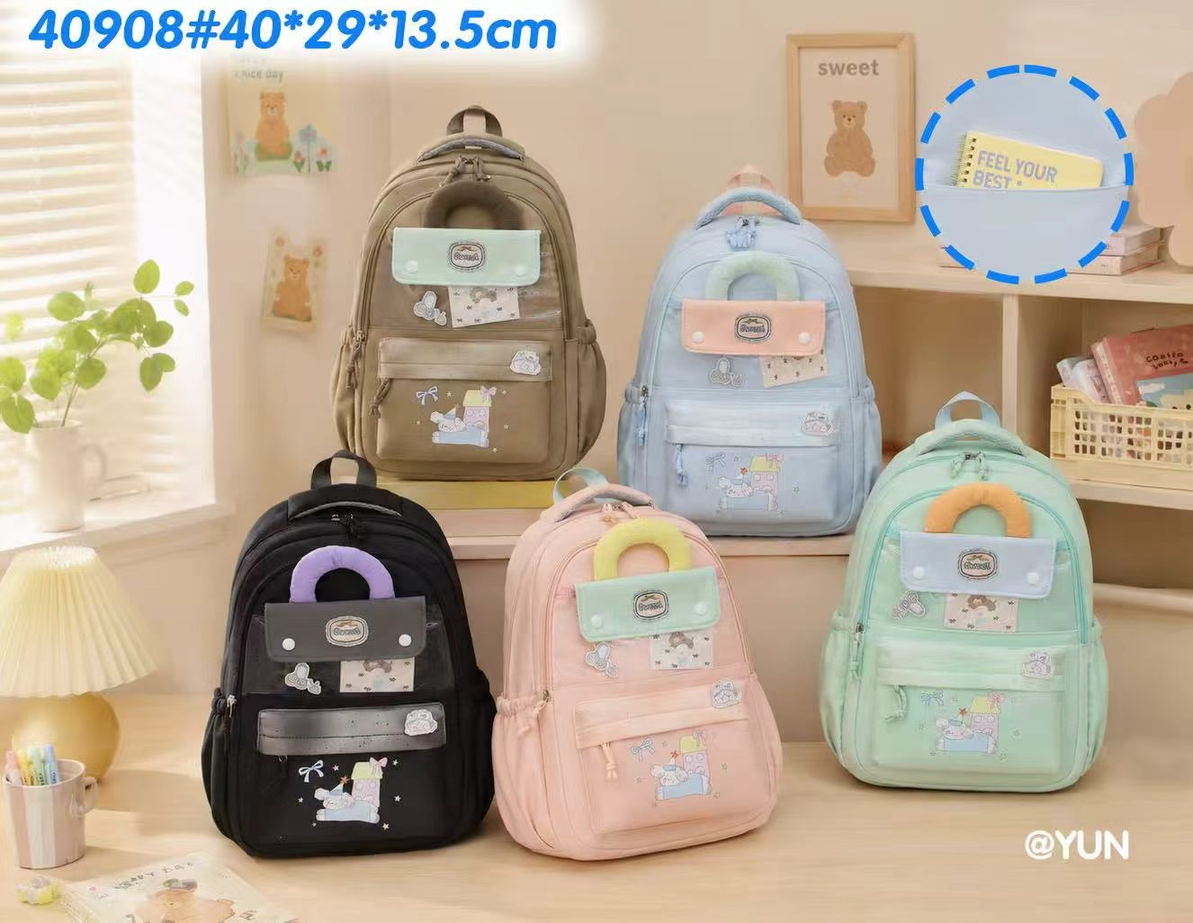 40908 Pastel Pocket Student Backpack
