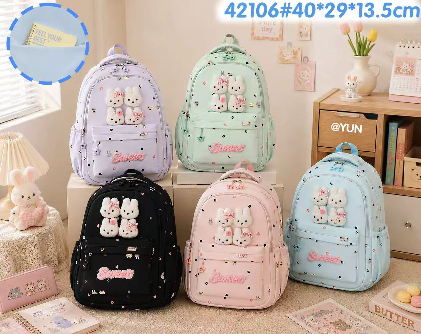 42106 Sweet Bunny Student Backpack