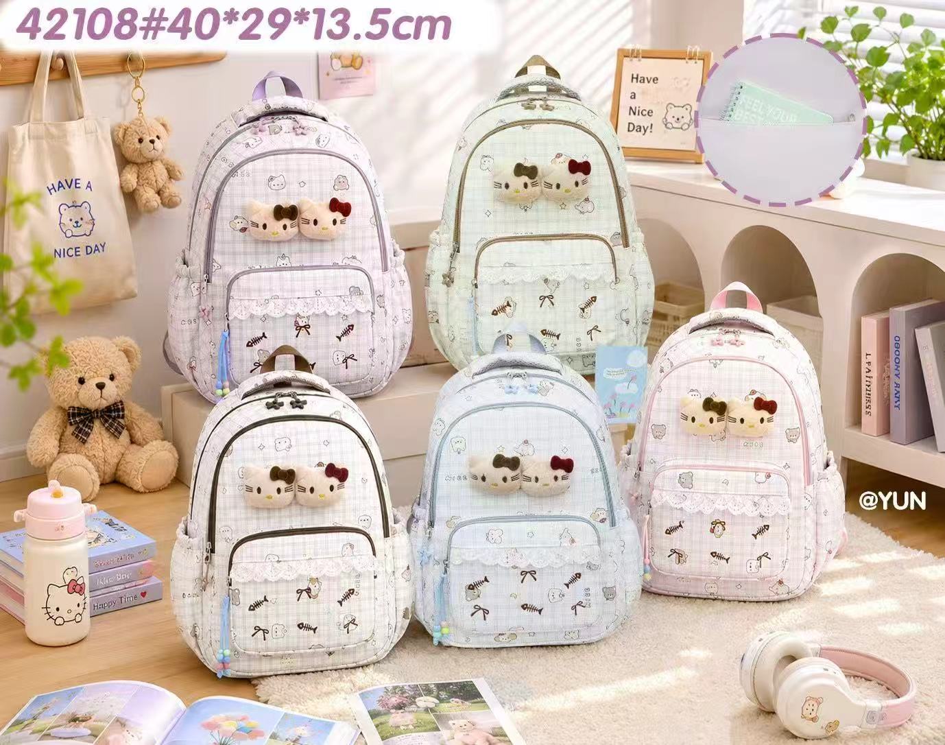 42108 Twin Cat Student Backpack