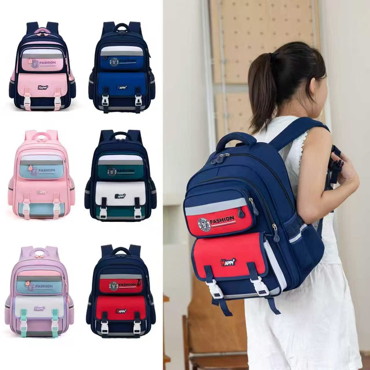BP-4434 Reflective Buckle Student Backpack